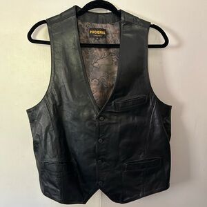 Black Leather Vest by Phoenix